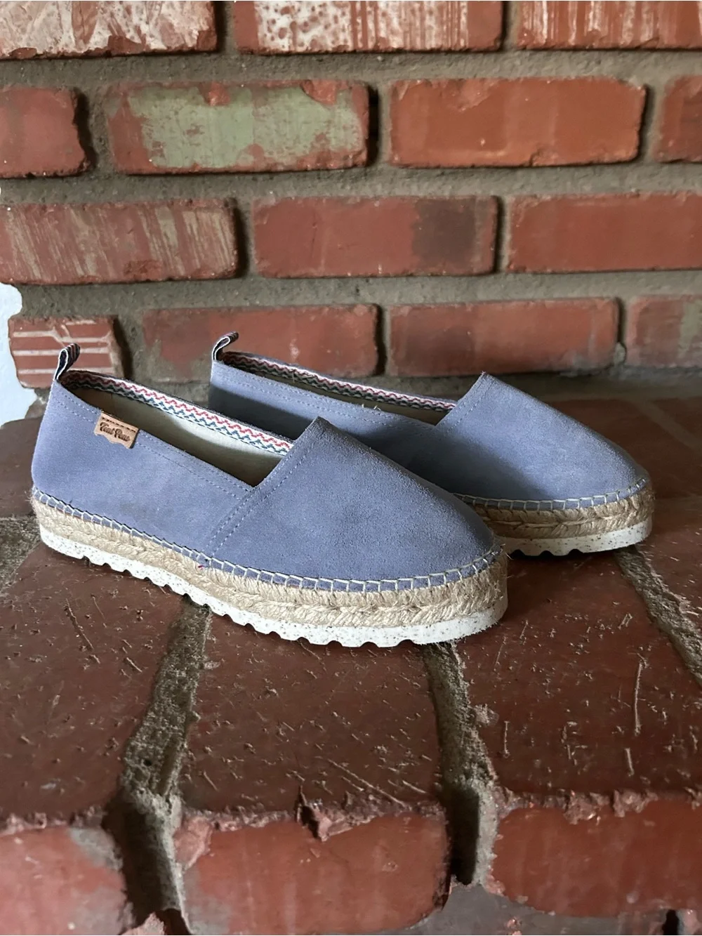Toni Pons Aria Split Leather Espadrilles in Texa Light Blue Sz 8.5 US